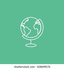 Globe Icon On Green Background