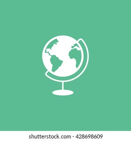 Globe Icon On Green Background
