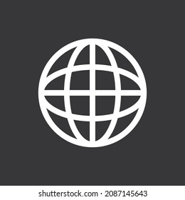 Globe icon on grey background