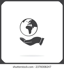 Icono de globo en la mano