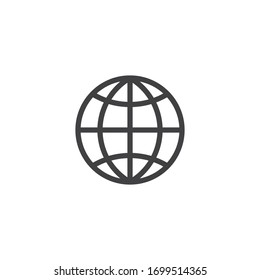 Globe icon on white background