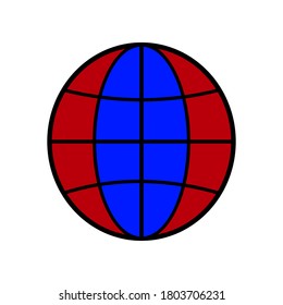 
icono del globo en un fondo blanco. ilustración vectorial