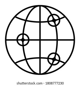 Icono de globo en una ilustración vectorial de fondo blanco. Diseño plano.