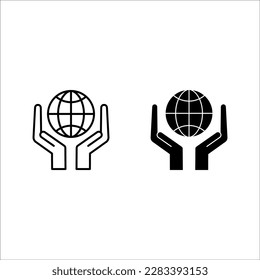 globe icon on white background, eps 10.