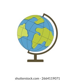 ícone de globo no plano de fundo branco