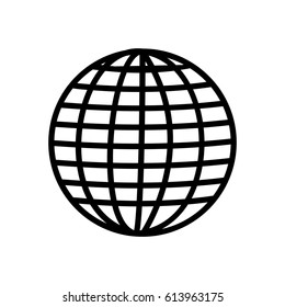 globe icon on the white background