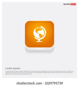 Globe Icon Orange Abstract Web Button