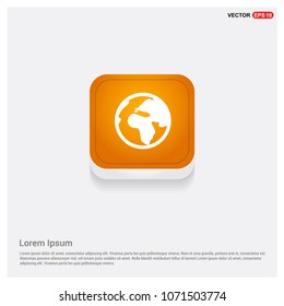 Globe Icon Orange Abstract Web Button