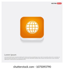 globe icon Orange Abstract Web Button