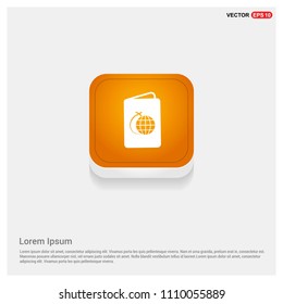 globe icon Orange Abstract Web Button - Free vector icon