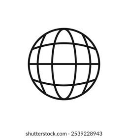 Coleção de contornos de ícones do globo ou em preto e branco