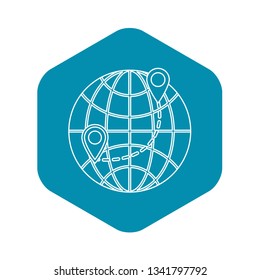 Globe icon. Outline illustration of globe vector icon for web