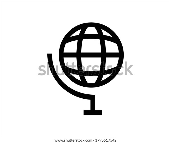 Globe Icon Outline Linear Vector Stock Vector Royalty Free 1795517542