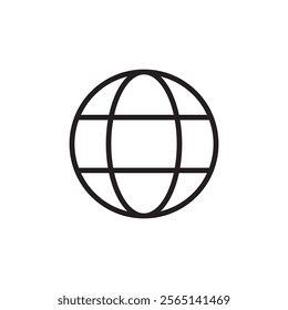 globe icon outline stroke vector eps