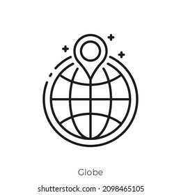 Globe icon. Outline style icon design isolated on white background