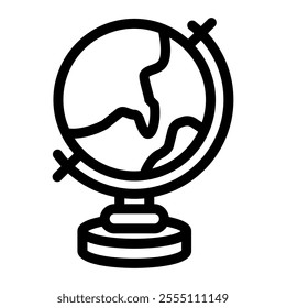 Globe icon in Outline Style. Line Art
