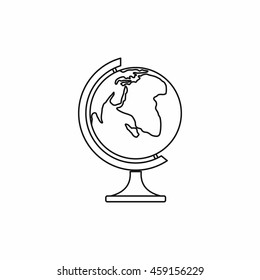 Globe icon in outline style on a white background