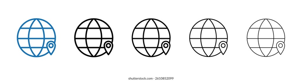 globe icon Outline vector logo for web ui