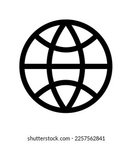 Globe icon outline vector, minimal