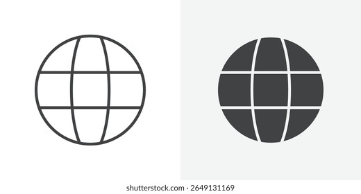 Globe icon Outline vector sign
