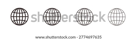 Globe icon pack in editable strokes.