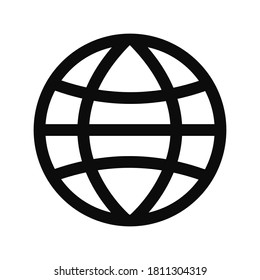 Globe Icon Parallel Meridians Vector Symbol Stock Vector (Royalty Free ...