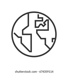 Globe icon, part of the square icons, car service icon set. The illustration is a vector, editable stroke, thirty-two by thirty-two matrix grid, pixel perfect file.