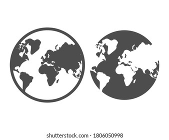 Globe icon. Planet Earth isolated on white background. Vector illustration. Eps 10.