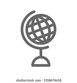 Globe icon, planet earth simplified vector symbol