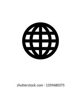 Globe icon, planet earth simplified vector symbol