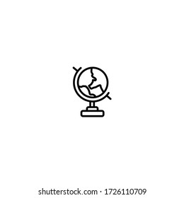 globe icon ready for all purpose. simple, flat, black, outline, gheograpy, study, school.