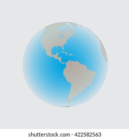 globe icon with red map of the continents world earth eps10 vector eps flat web art