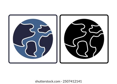 Globe icon. icon related to action plan. suitable for web site, app, user interfaces. solid icon style