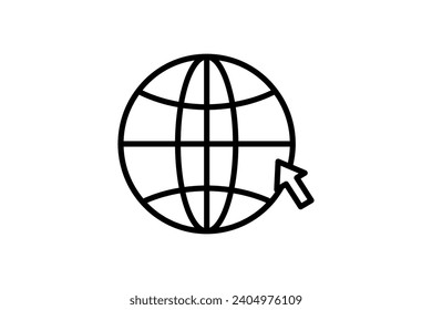 icono de globo. icono relacionado con la web básica y la interfaz de usuario. adecuado para sitio web, aplicación, interfaces de usuario, imprimible, etc. estilo de icono de línea. diseño de vector simple editable