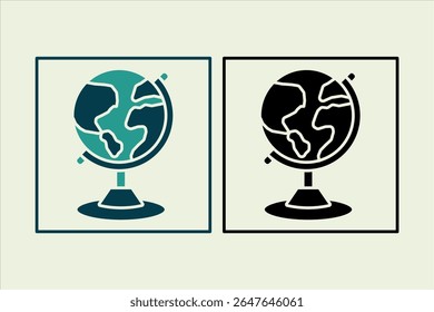 Globe icon. icon related to UI elements. suitable for web site, app, user interfaces,element, printable etc. solid icon style. simple vector design editable