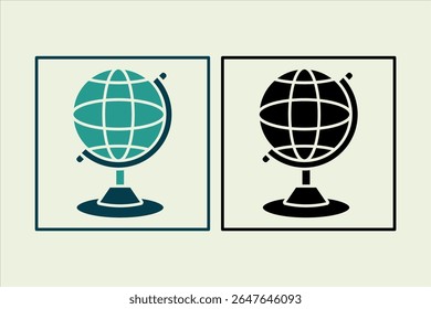 Globe icon. icon related to UI elements. suitable for web site, app, user interfaces,element, printable etc. solid icon style. simple vector design editable
