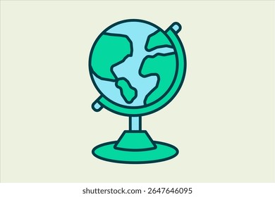Globe icon. icon related to UI elements. suitable for web site, app, user interfaces,element, printable etc. flat line icon style. simple vector design editable