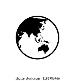 Globe icon related to website or web design, logistic logo element and international organization symbol