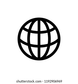Globe icon related to website or web design, logistic logo element and international organization symbol