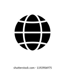 Globe icon related to website or web design, logistic logo element and international organization symbol