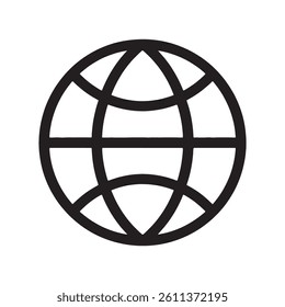Globe Icon Representing Global Connectivity and the Internet Editable Vector Illustration isolated on a white background