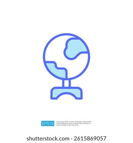 Globe Icon Representing Global Education and Science Concepts in Modern Design