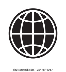 Icono de globo que representa el mundo terrestre y la conexión global para los viajes de negocios internacionales y la comunicación por Internet en todo el planeta Vector sólido icono de glifo