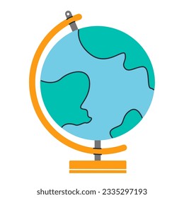 Globe icon. School supplies. Vector illustration.