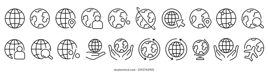 globe icon. globe icon set