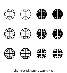 Globe icon set for apps and web sites