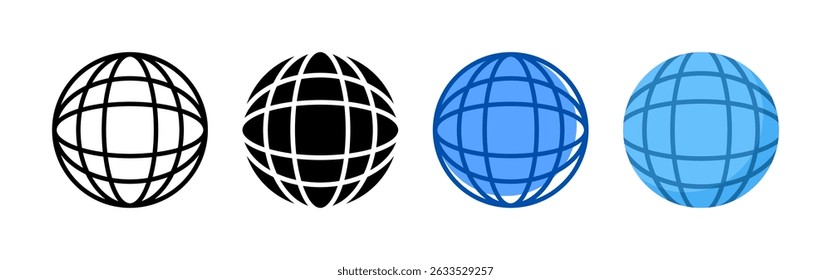 Conjunto de ícones do globo. Coleção de ícones de estilo múltiplo perfeita para sites, aplicativos e apresentações. Coleção de ícones de vetor simples