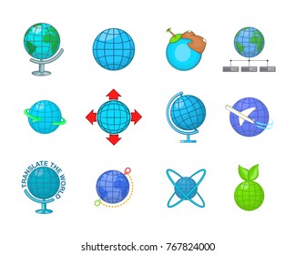 Globe icon set. Cartoon set of globe vector icons for your web design isolated on white background