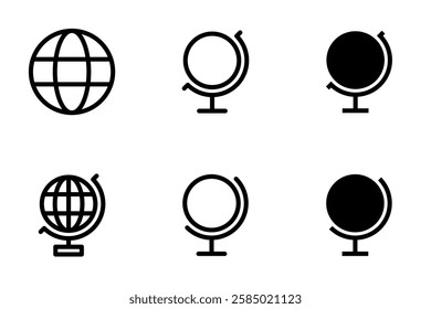 globe icon set design template