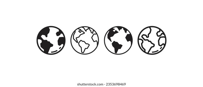 Globe icon set design vector